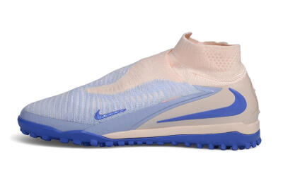 Nike Phantom 6 Elite High TF Artificial Turf Soccer Shoes - Blue/Baltic Blue/Peach Cream