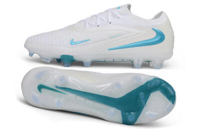 Nike Phantom 6 Elite Low FG Firm Ground Soccer Cleats - White/White/Baltic Blue