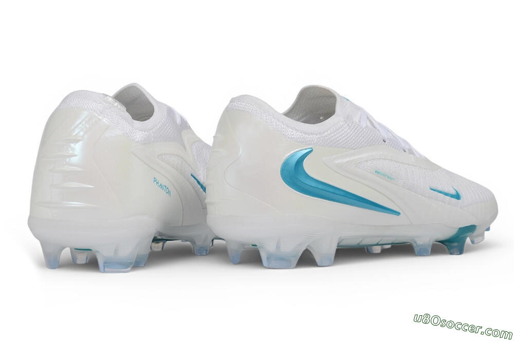 Nike Phantom 6 Elite Low FG Firm Ground Soccer Cleats - White/White/Baltic Blue 6