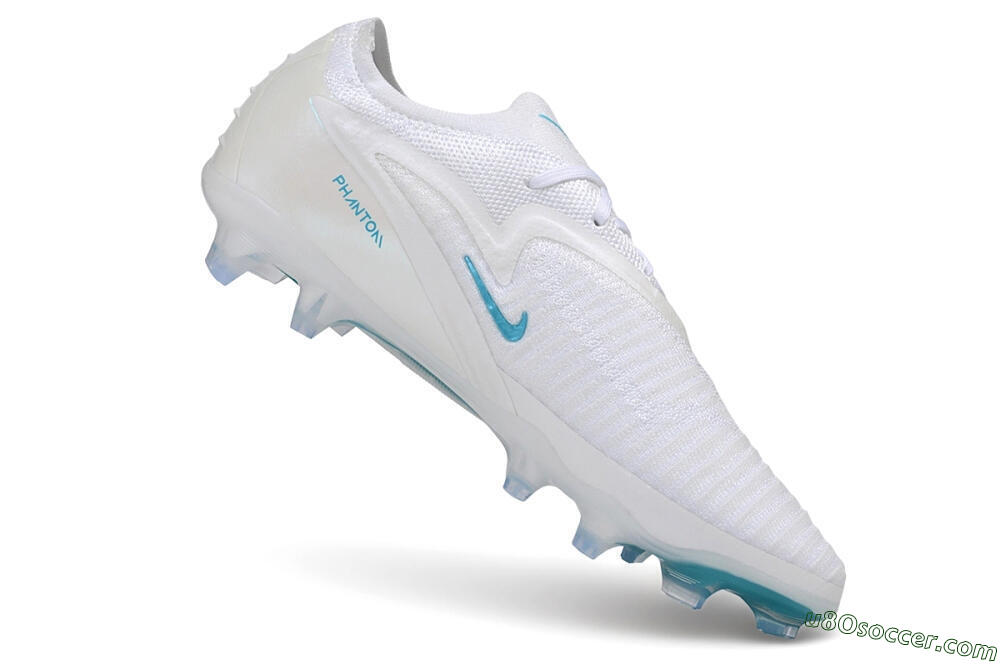 Nike Phantom 6 Elite Low FG Firm Ground Soccer Cleats - White/White/Baltic Blue 4