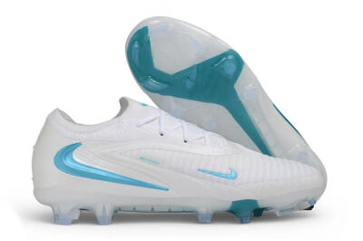 Nike Phantom 6 Elite Low FG Firm Ground Soccer Cleats - White/White/Baltic Blue