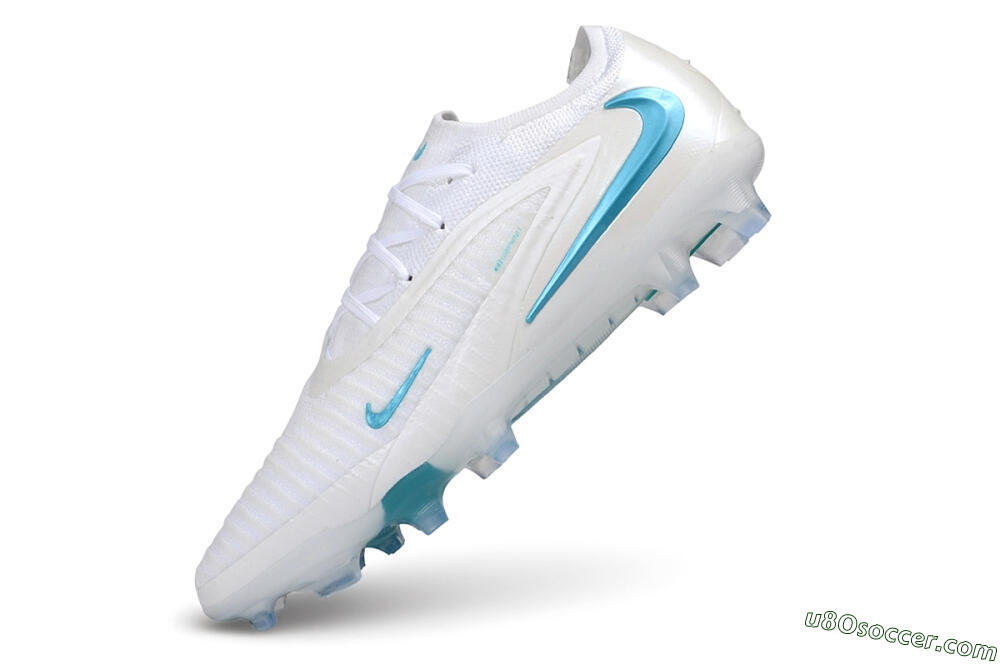 Nike Phantom 6 Elite Low FG Firm Ground Soccer Cleats - White/White/Baltic Blue 5
