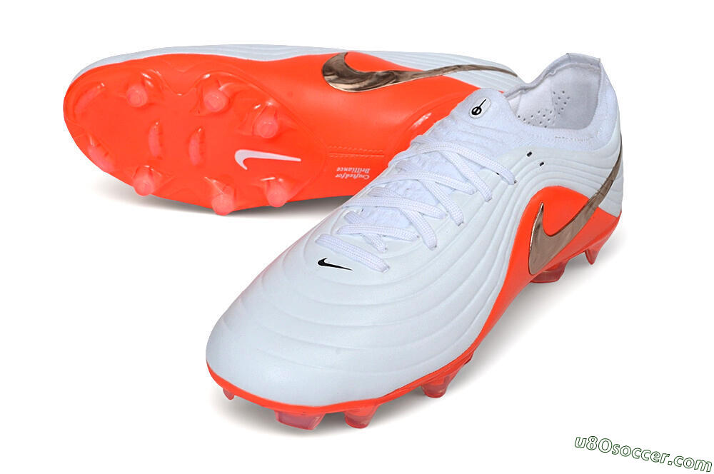 Nike Tiempo Legend 11 Elite FG Firm Ground Soccer Cleats - White/Platinum White/Bright Crimson 3