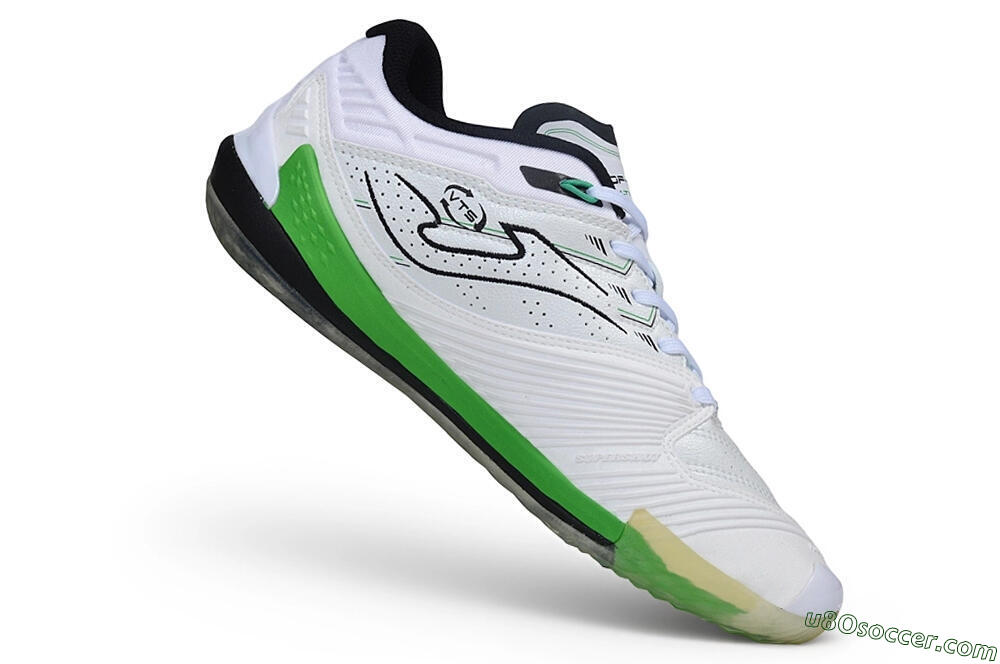 Joma Top Flex IC Indoor & Futsal Soccer Shoes - White/Bright Green/Black 4
