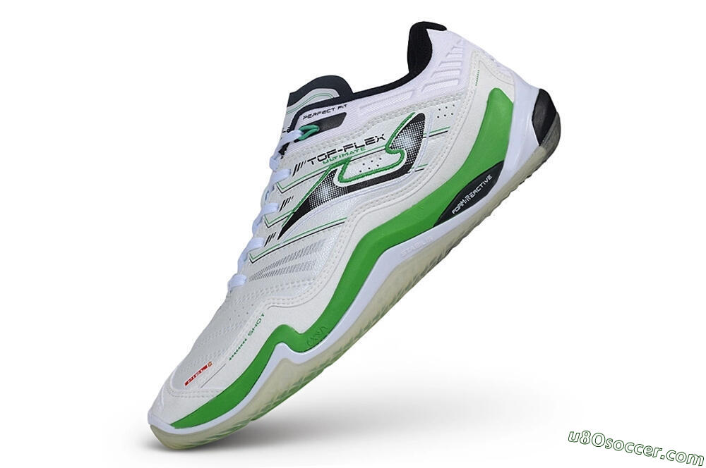 Joma Top Flex IC Indoor & Futsal Soccer Shoes - White/Bright Green/Black 5