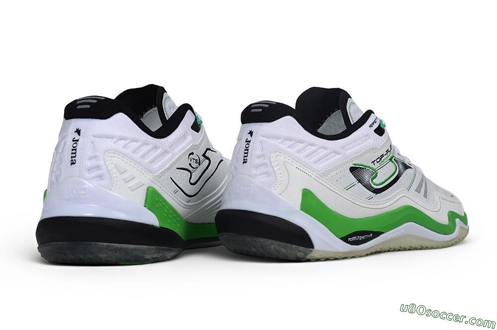 Joma Top Flex IC Indoor & Futsal Soccer Shoes - White/Bright Green/Black 6