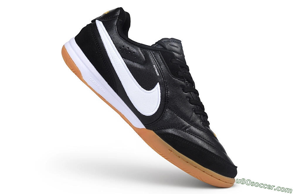 Nike Tiempo Streetgato Prm IC Indoor & Futsal Soccer Shoes - Black/Black/Gum 4
