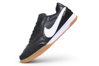 Nike Tiempo Streetgato Prm IC Indoor & Futsal Soccer Shoes - Black/Black/Gum