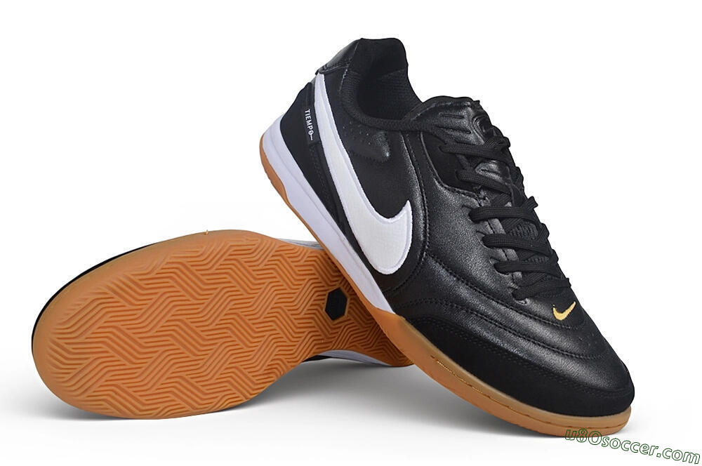 Nike Tiempo Streetgato Prm IC Indoor & Futsal Soccer Shoes - Black/Black/Gum 3