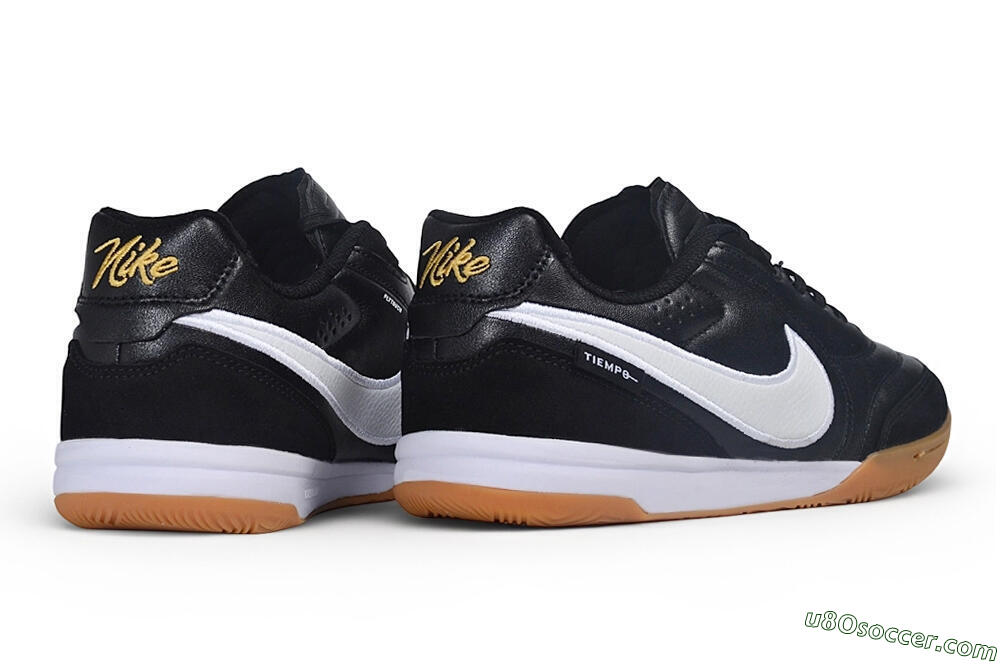 Nike Tiempo Streetgato Prm IC Indoor & Futsal Soccer Shoes - Black/Black/Gum 6
