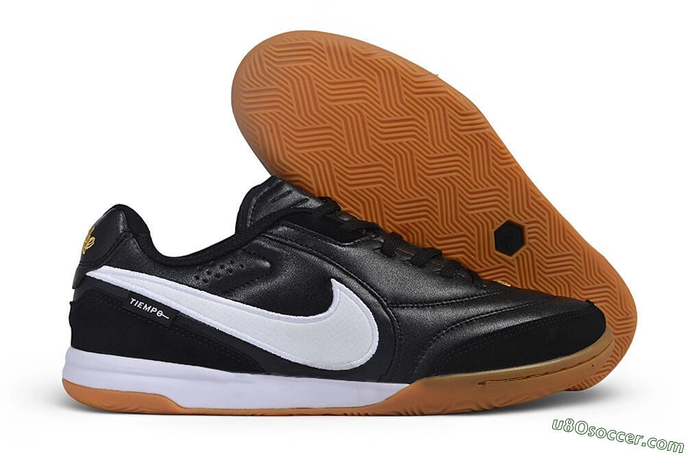 Nike Tiempo Streetgato Prm IC Indoor & Futsal Soccer Shoes - Black/Black/Gum 1