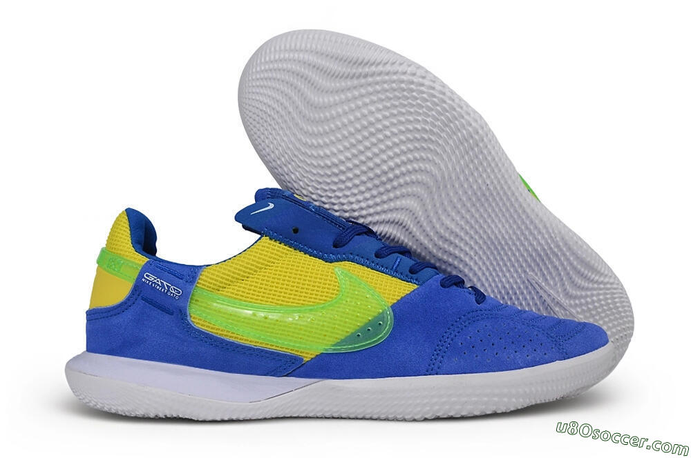 Nike Street Gato IC Indoor & Futsal Soccer Shoes - Blue/Royal Blue/Volt Green 1