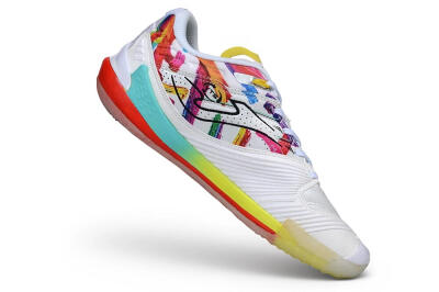 Joma Top Flex IC Indoor & Futsal Soccer Shoes - White/Multi-Color/Electric Neon