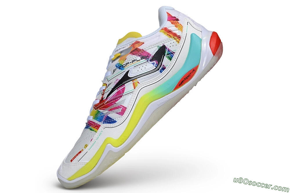 Joma Top Flex IC Indoor & Futsal Soccer Shoes - White/Multi-Color/Electric Neon 5
