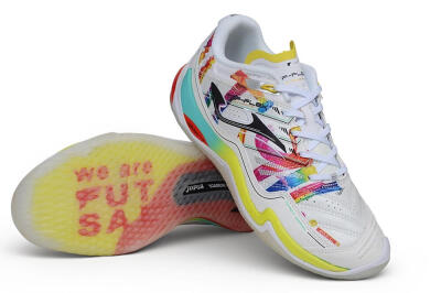 Joma Top Flex IC Indoor & Futsal Soccer Shoes - White/Multi-Color/Electric Neon