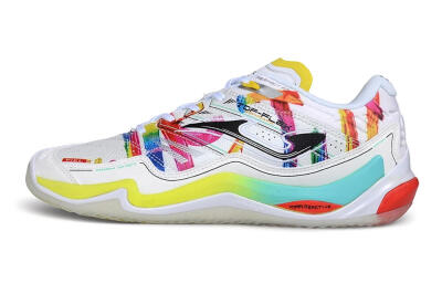 Joma Top Flex IC Indoor & Futsal Soccer Shoes - White/Multi-Color/Electric Neon