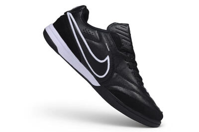 Nike Tiempo Streetgato Prm IC Indoor & Futsal Soccer Shoes - Black/Black/White