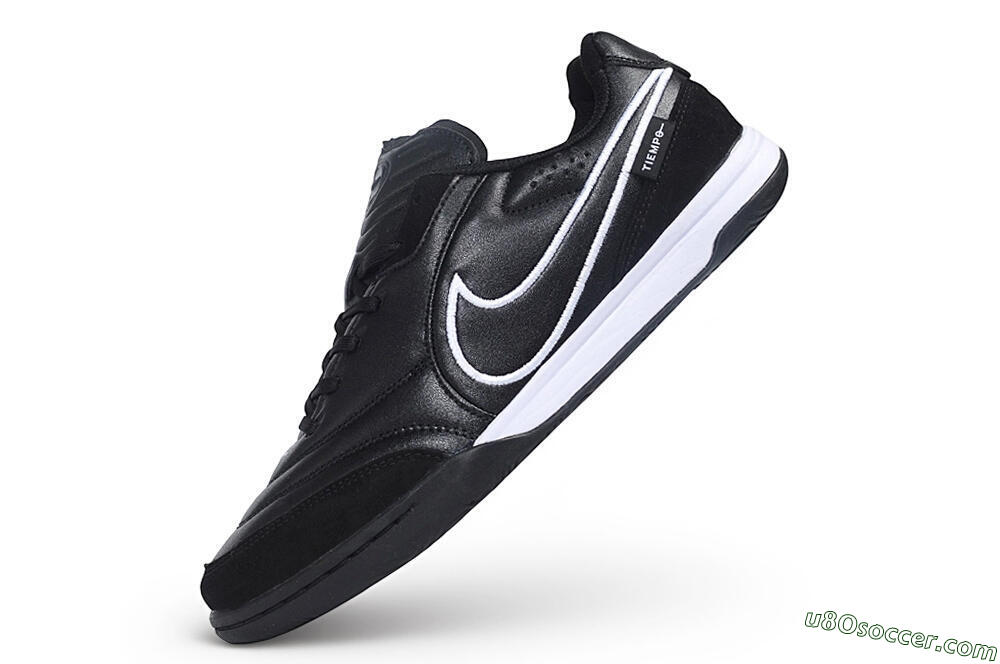 Nike Tiempo Streetgato Prm IC Indoor & Futsal Soccer Shoes - Black/Black/White 5