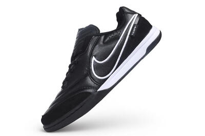 Nike Tiempo Streetgato Prm IC Indoor & Futsal Soccer Shoes - Black/Black/White