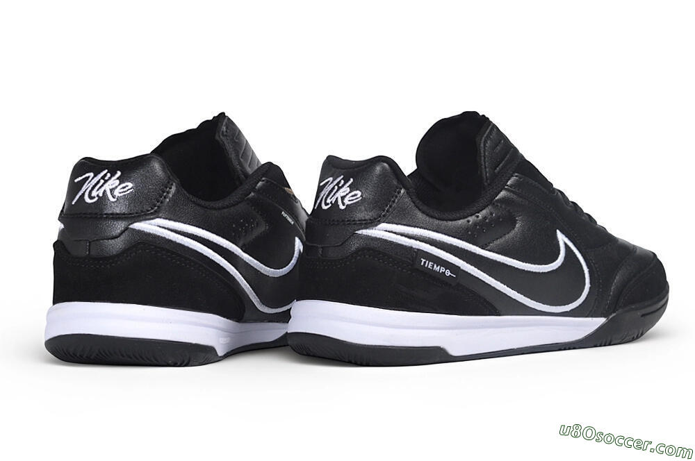 Nike Tiempo Streetgato Prm IC Indoor & Futsal Soccer Shoes - Black/Black/White 6