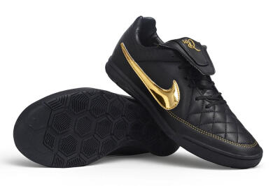 Nike Tiempo Legend 10R SE TF Artificial Turf Soccer Shoes - Black/Black/Metallic Gold