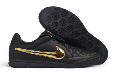 Nike Tiempo Legend 10R SE TF Artificial Turf Soccer Shoes - Black/Black/Metallic Gold