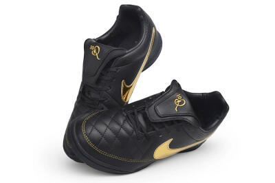 Nike Tiempo Legend 10R SE TF Artificial Turf Soccer Shoes - Black/Black/Metallic Gold