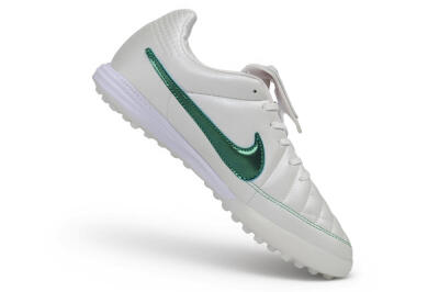 Nike Tiempo Legend 10R SE TF Artificial Turf Soccer Shoes - White/Pearl White/Emerald Green