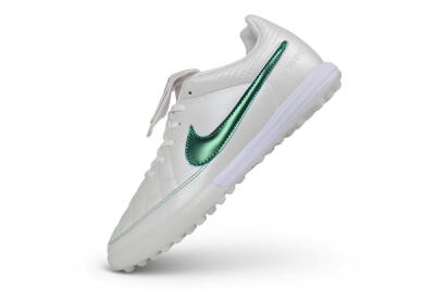 Nike Tiempo Legend 10R SE TF Artificial Turf Soccer Shoes - White/Pearl White/Emerald Green