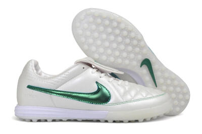 Nike Tiempo Legend 10R SE TF Artificial Turf Soccer Shoes - White/Pearl White/Emerald Green