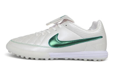Nike Tiempo Legend 10R SE TF Artificial Turf Soccer Shoes - White/Pearl White/Emerald Green