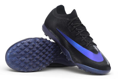 Nike Air Zoom Mercurial Vapor 17 Elite TF Artificial Turf Soccer Shoes - Black/Black/Hyper Royal