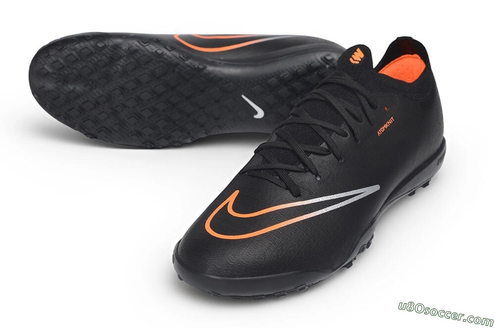 Nike Air Zoom Mercurial Vapor 17 Elite TF Artificial Turf Soccer Shoes - Black/Black/Total Orange 3