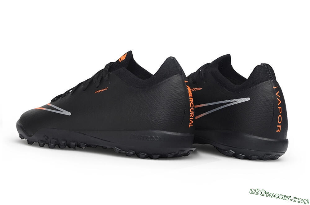 Nike Air Zoom Mercurial Vapor 17 Elite TF Artificial Turf Soccer Shoes - Black/Black/Total Orange 5