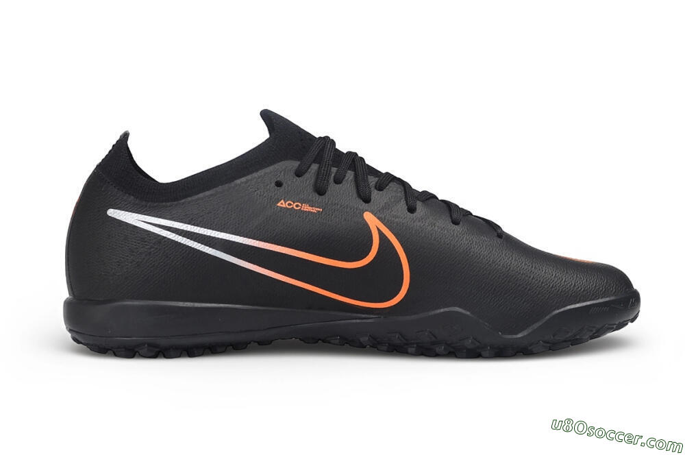 Nike Air Zoom Mercurial Vapor 17 Elite TF Artificial Turf Soccer Shoes - Black/Black/Total Orange 6