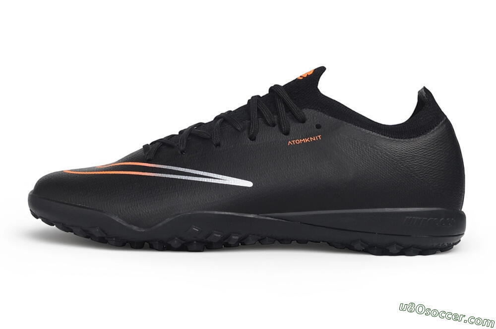 Nike Air Zoom Mercurial Vapor 17 Elite TF Artificial Turf Soccer Shoes - Black/Black/Total Orange 2