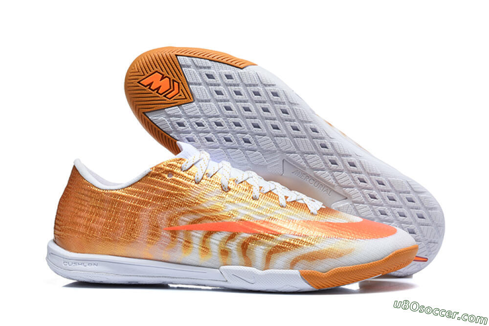 Nike Air Zoom Mercurial Vapor 17 Elite IC Indoor & Futsal Soccer Shoes - Gold/Metallic Gold/Bright Crimson 1
