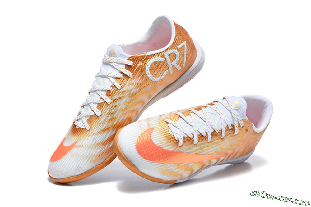 Nike Air Zoom Mercurial Vapor 17 Elite IC Indoor & Futsal Soccer Shoes - Gold/Metallic Gold/Bright Crimson 6