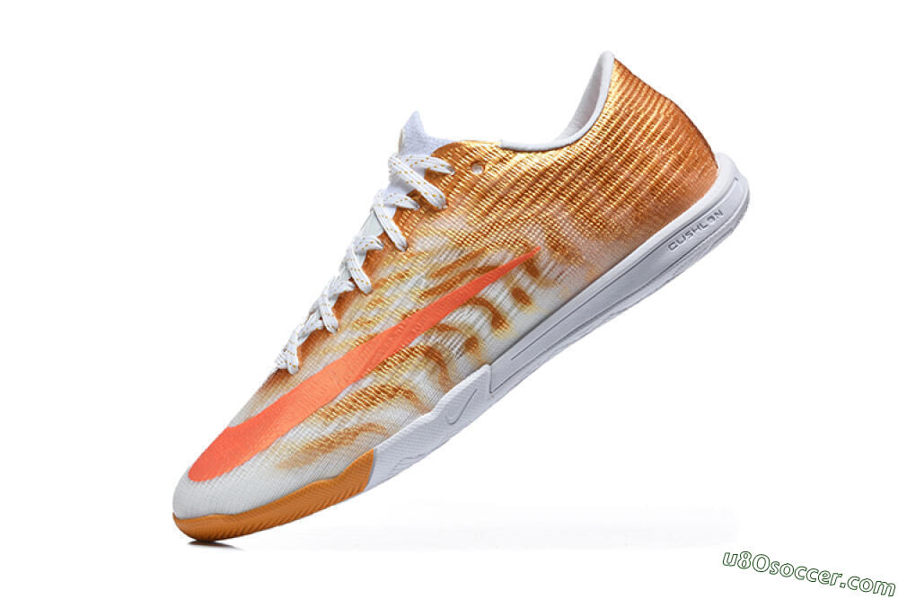 Nike Air Zoom Mercurial Vapor 17 Elite IC Indoor & Futsal Soccer Shoes - Gold/Metallic Gold/Bright Crimson 8