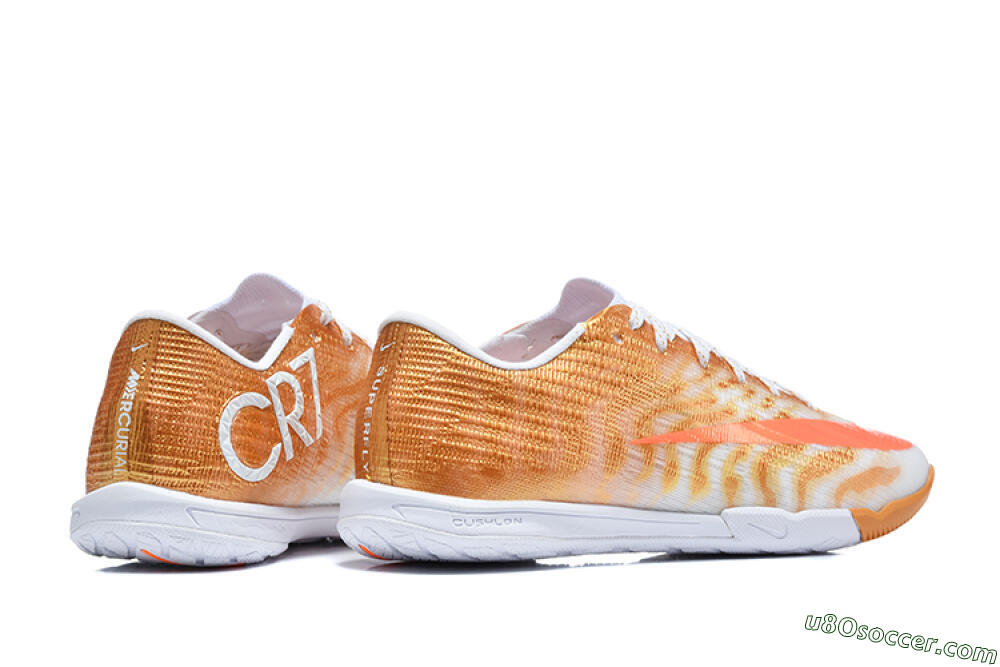 Nike Air Zoom Mercurial Vapor 17 Elite IC Indoor & Futsal Soccer Shoes - Gold/Metallic Gold/Bright Crimson 9