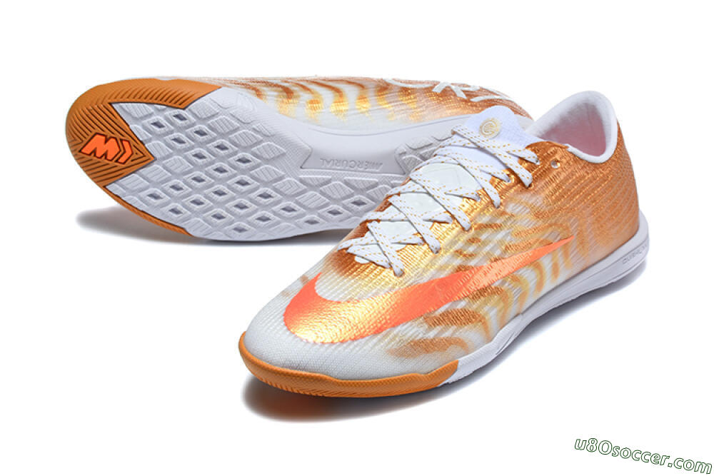 Nike Air Zoom Mercurial Vapor 17 Elite IC Indoor & Futsal Soccer Shoes - Gold/Metallic Gold/Bright Crimson 3