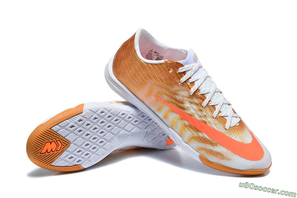 Nike Air Zoom Mercurial Vapor 17 Elite IC Indoor & Futsal Soccer Shoes - Gold/Metallic Gold/Bright Crimson 4