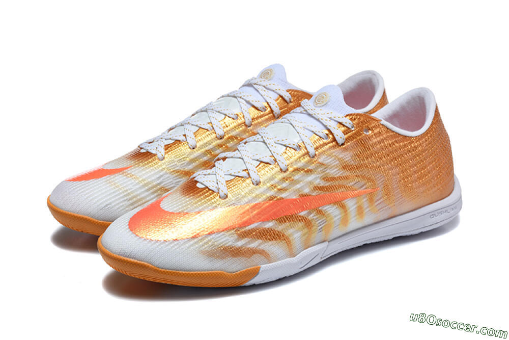 Nike Air Zoom Mercurial Vapor 17 Elite IC Indoor & Futsal Soccer Shoes - Gold/Metallic Gold/Bright Crimson 5