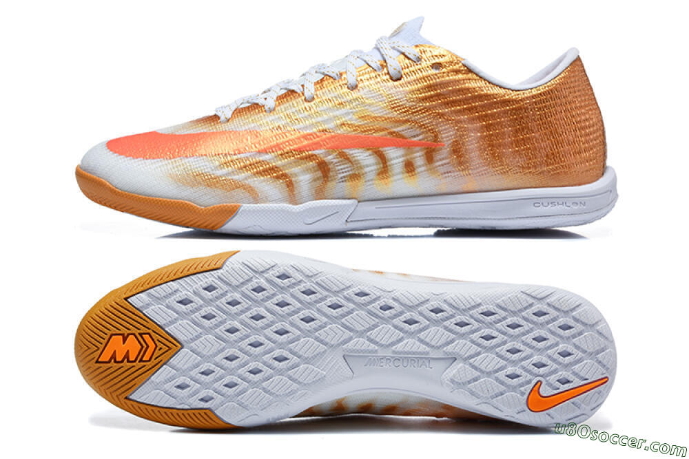 Nike Air Zoom Mercurial Vapor 17 Elite IC Indoor & Futsal Soccer Shoes - Gold/Metallic Gold/Bright Crimson 0