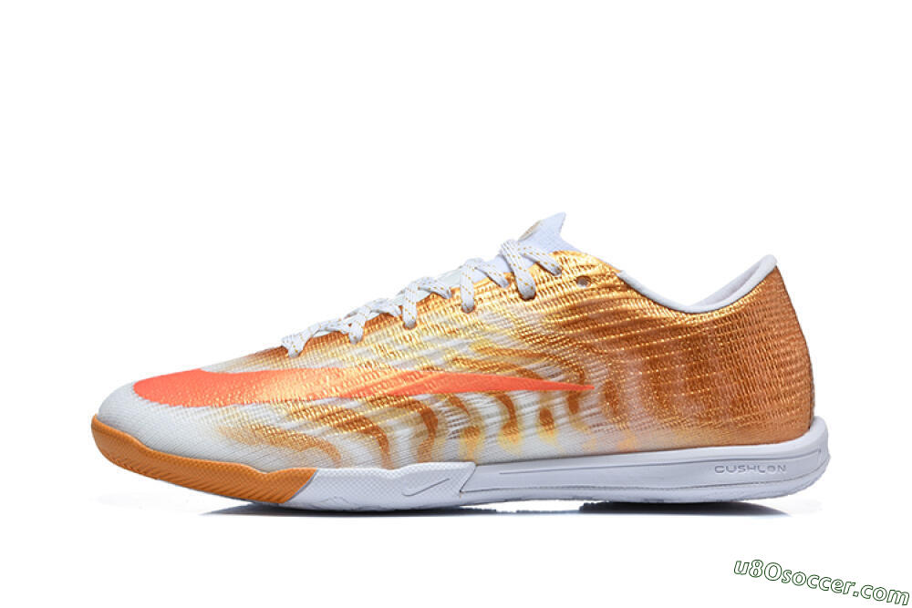 Nike Air Zoom Mercurial Vapor 17 Elite IC Indoor & Futsal Soccer Shoes - Gold/Metallic Gold/Bright Crimson 2