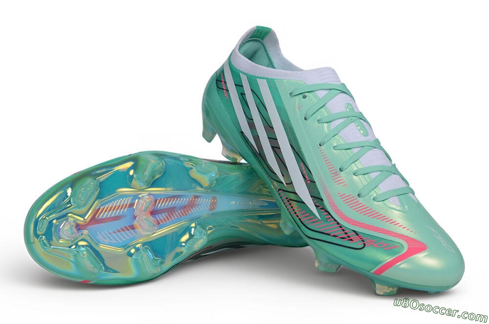 Adidas F50 Hyperfast Elite FG Firm Ground Soccer Cleats - Green/Mint Green/Iridescent White 3