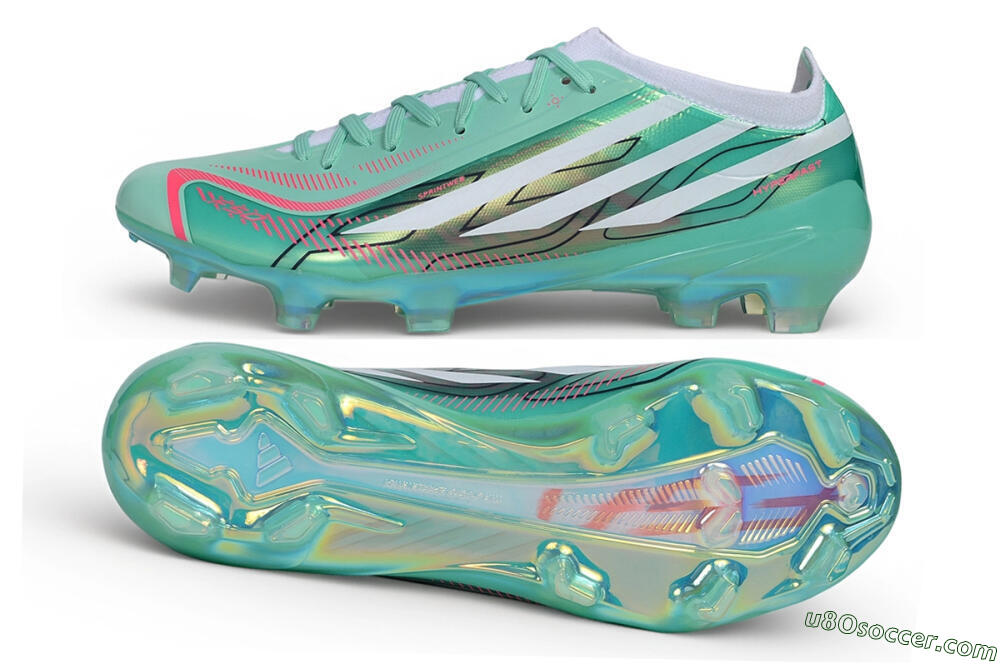 Adidas F50 Hyperfast Elite FG Firm Ground Soccer Cleats - Green/Mint Green/Iridescent White 0