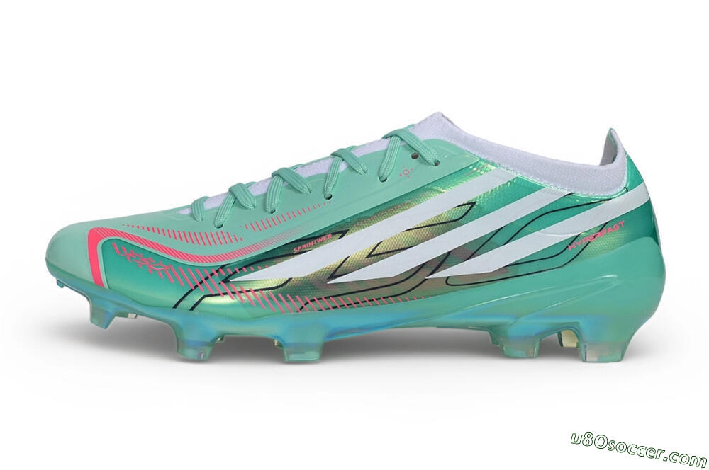 Adidas F50 Hyperfast Elite FG Firm Ground Soccer Cleats - Green/Mint Green/Iridescent White 2
