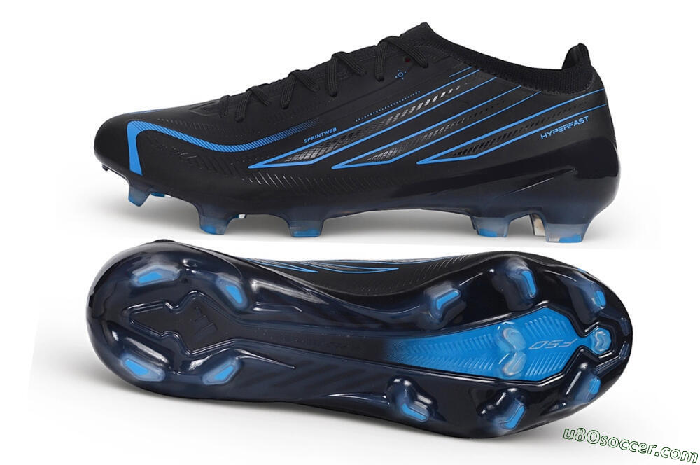 Adidas F50 Hyperfast Elite FG Firm Ground Soccer Cleats - Black/Core Black/Lucid Blue 0