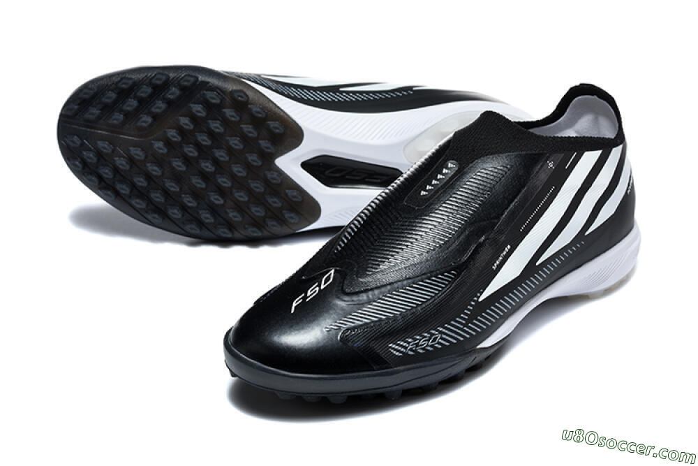 Adidas F50 Hyperfast Pro TF Artificial Turf Soccer Shoes - Black/Core Black/Cloud White 3